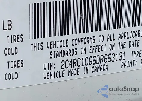 2013 Chrysler Town & Country Touring-L из США, поврежденный, VIN 2C4RC1CG6DR663131